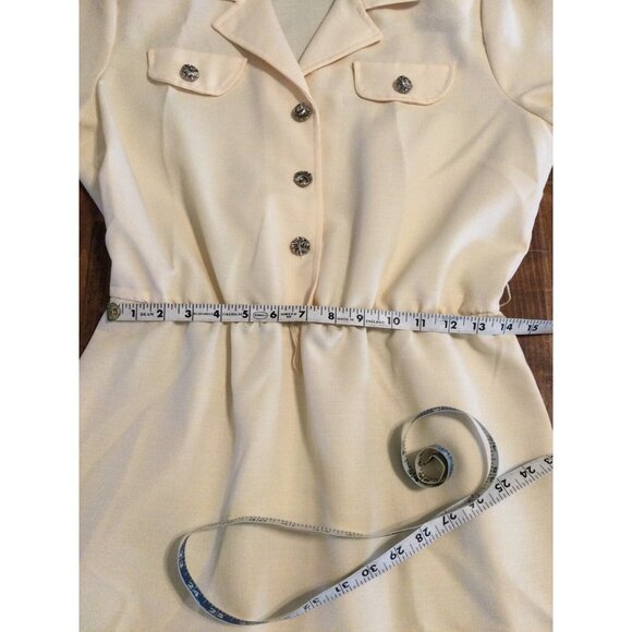 Vintage Tabby of California Shirt Dress 14P Short Sleeve Gathered waist tags - Picture 10 of 10